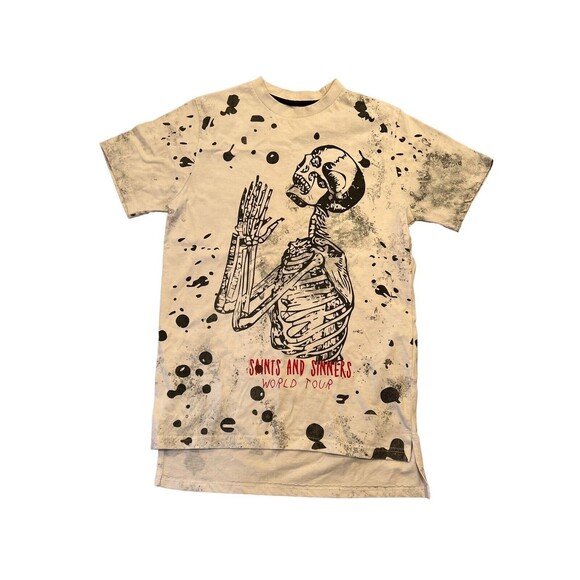 Encrypted Supply Co Saints & Sinners World Tour Shirt Small Phoro White Skull - Picture 1 of 5
